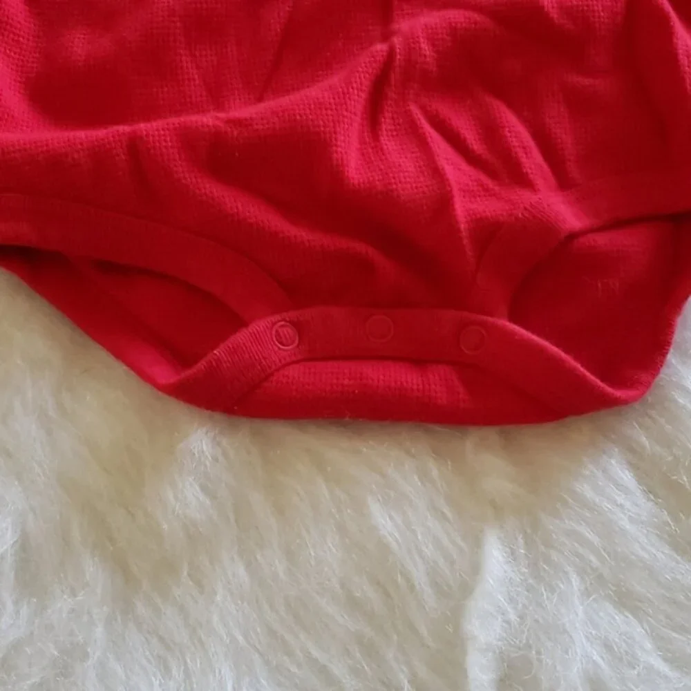 OSHKOSH B'GOSH **3 for $20 item** Red Thermal Henley Long Sleeve One Piece 24 mo